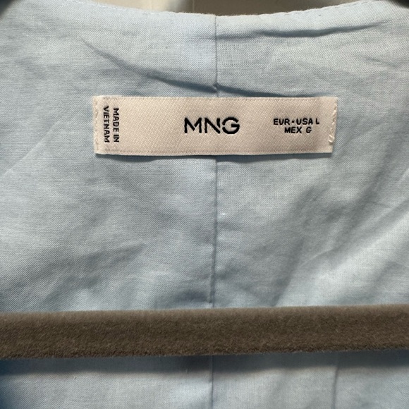 Mango Linen Light Blue Sleeveless Vest - Picture 7 of 8